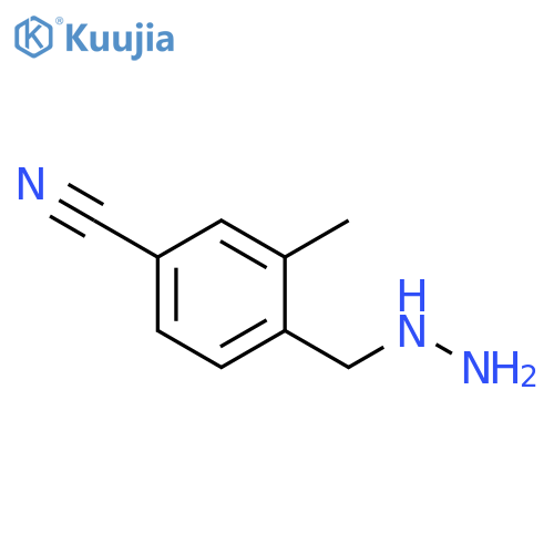 4-(hydrazinylmethyl)-3-methylbenzonitrile structure