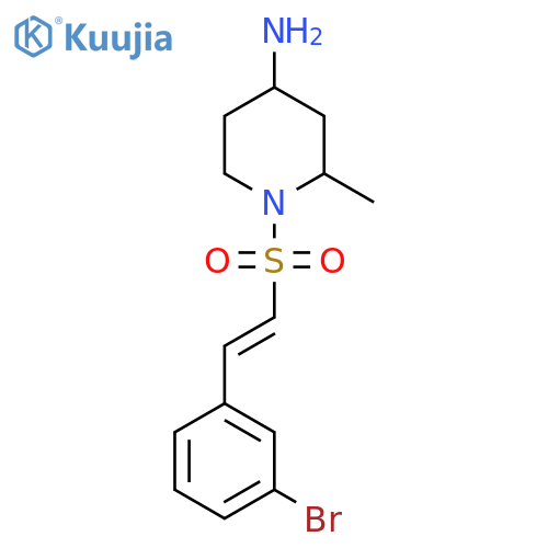 1-2-(3-bromophenyl)ethenesulfonyl-2-methylpiperidin-4-amine structure