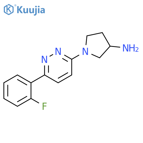 1-6-(2-Fluorophenyl)pyridazin-3-ylpyrrolidin-3-amine structure