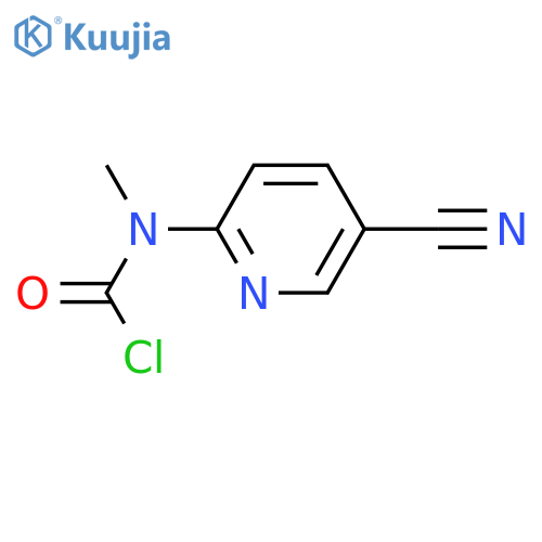 N-(5-cyanopyridin-2-yl)-N-methylcarbamoyl chloride structure
