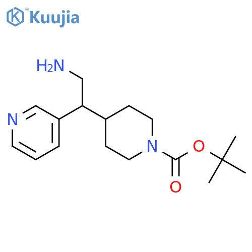 tert-butyl 4-(2-amino-1-(pyridin-3-yl)ethyl)piperidine-1-carboxylate structure
