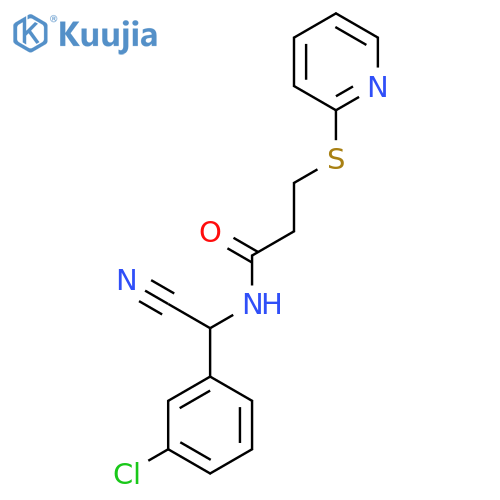 N-[(3-Chlorophenyl)-cyanomethyl]-3-pyridin-2-ylsulfanylpropanamide structure