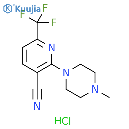 1-3-Cyano-6-(trifluoromethyl)-2-pyridinyl-4-methylhexahydropyrazin-4-ium chloride structure