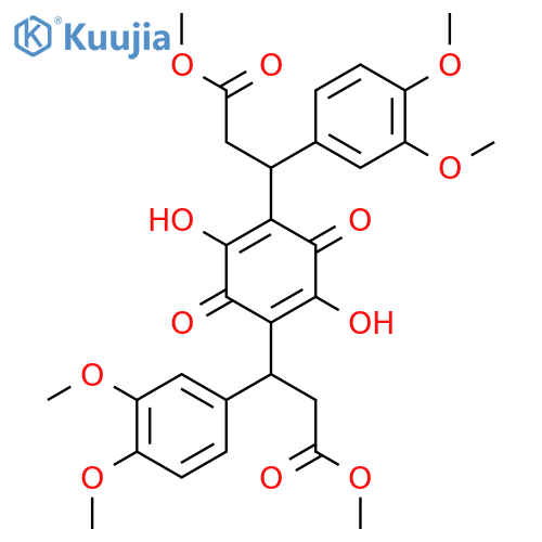 Methyl 3-(3,4-dimethoxyphenyl)-3-[4-[1-(3,4-dimethoxyphenyl)-3-methoxy-3-oxopropyl]-2,5-dihydroxy-3,6-dioxocyclohexa-1,4-dien-1-yl]propanoate structure
