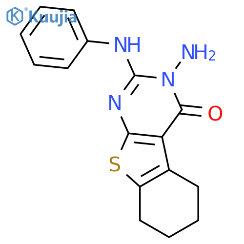 [1]Benzothieno[2,3-d]pyrimidin-4(3H)-one,3-amino-5,6,7,8-tetrahydro-2-(phenylamino)- structure