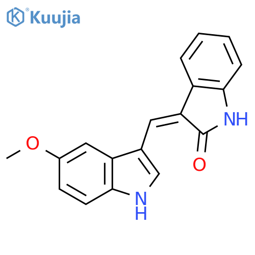 (3Z)-3-[(5-methoxy-1H-indol-3-yl)methylidene]-1H-indol-2-one structure
