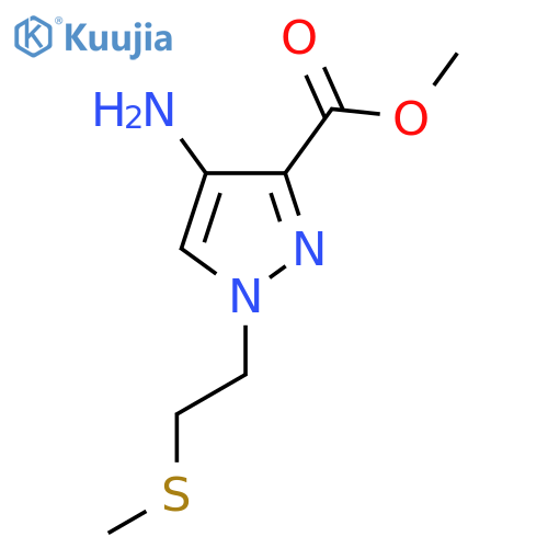 methyl 4-amino-1-2-(methylsulfanyl)ethyl-1H-pyrazole-3-carboxylate structure