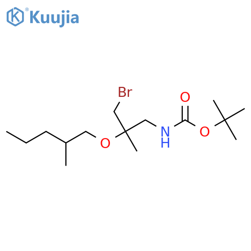 tert-butyl N-{3-bromo-2-methyl-2-(2-methylpentyl)oxypropyl}carbamate structure