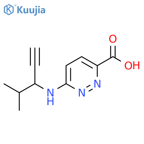 6-(4-methylpent-1-yn-3-yl)aminopyridazine-3-carboxylic acid structure