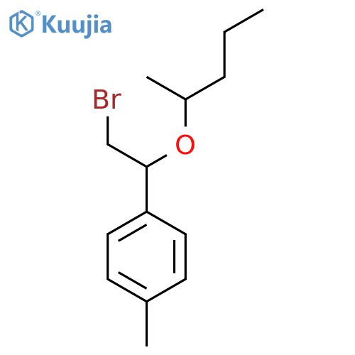 1-2-bromo-1-(pentan-2-yloxy)ethyl-4-methylbenzene structure
