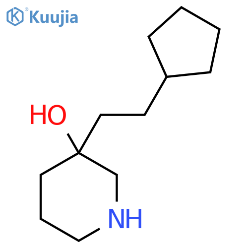 3-(2-cyclopentylethyl)piperidin-3-ol structure