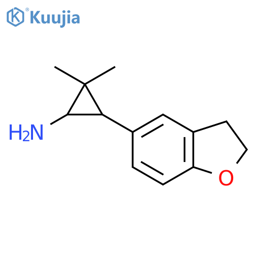 3-(2,3-dihydro-1-benzofuran-5-yl)-2,2-dimethylcyclopropan-1-amine structure