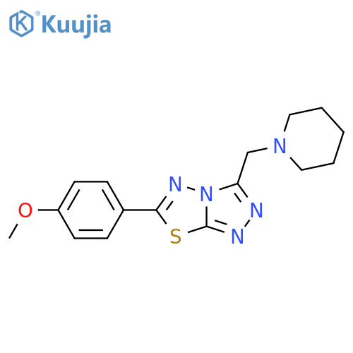 methyl 4-[3-(1-piperidinylmethyl)[1,2,4]triazolo[3,4-b][1,3,4]thiadiazol-6-yl]phenyl ether structure