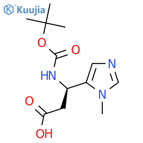 (3R)-3-{(tert-butoxy)carbonylamino}-3-(1-methyl-1H-imidazol-5-yl)propanoic acid structure