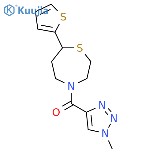 4-(1-methyl-1H-1,2,3-triazole-4-carbonyl)-7-(thiophen-2-yl)-1,4-thiazepane structure