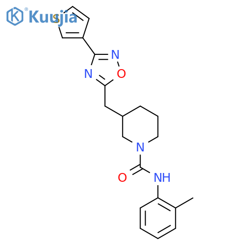 N-(2-methylphenyl)-3-{[3-(thiophen-3-yl)-1,2,4-oxadiazol-5-yl]methyl}piperidine-1-carboxamide structure