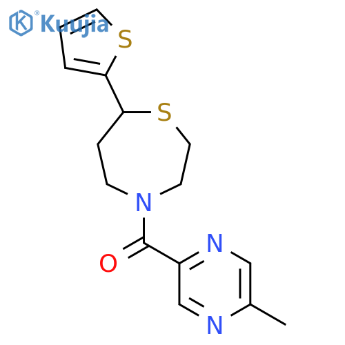 4-(5-methylpyrazine-2-carbonyl)-7-(thiophen-2-yl)-1,4-thiazepane structure