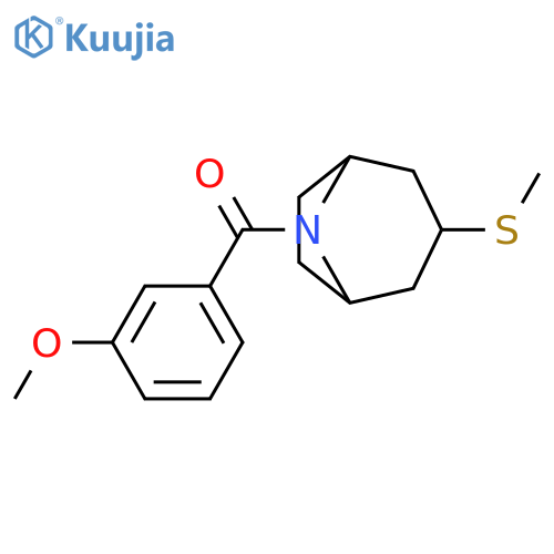 8-(3-methoxybenzoyl)-3-(methylsulfanyl)-8-azabicyclo3.2.1octane structure