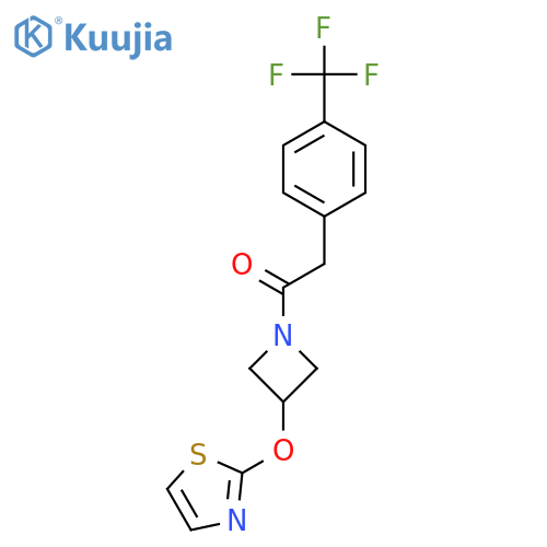 1-(3-(Thiazol-2-yloxy)azetidin-1-yl)-2-(4-(trifluoromethyl)phenyl)ethanone structure