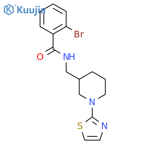 2-bromo-N-((1-(thiazol-2-yl)piperidin-3-yl)methyl)benzamide structure