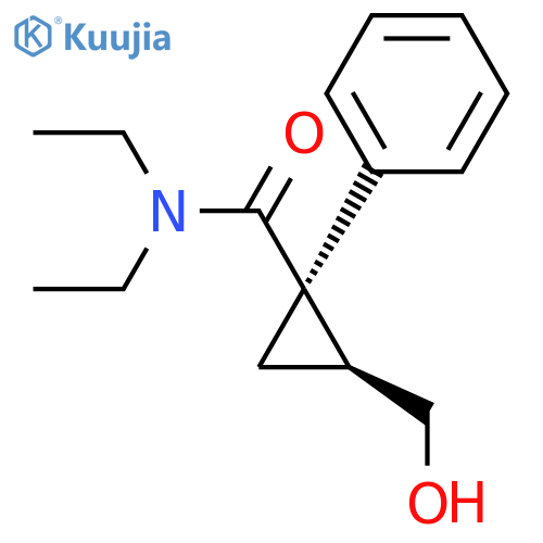 rac N,N-Diethyl-2-(hydroxymethyl)-1-phenyl-cyclopropanecarboxamide structure