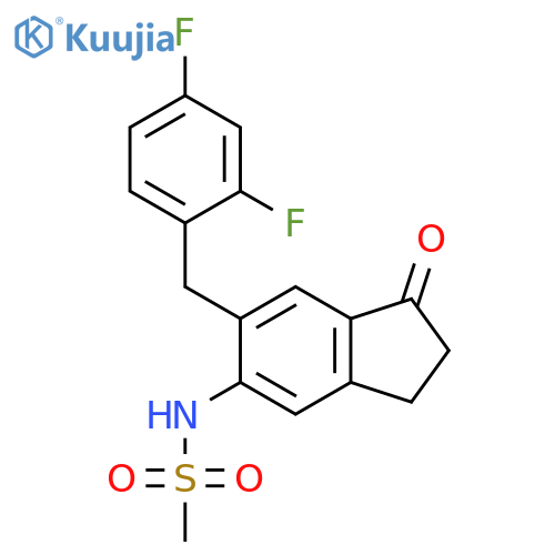 Methanesulfonamide,N-[6-[(2,4-difluorophenyl)methyl]-2,3-dihydro-1-oxo-1H-inden-5-yl]- structure