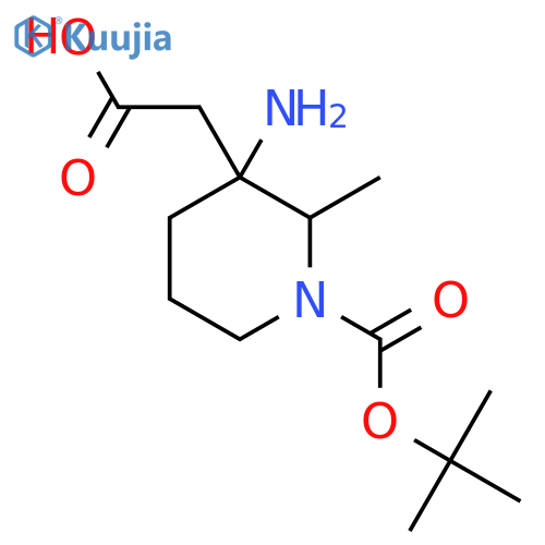2-{3-amino-1-(tert-butoxy)carbonyl-2-methylpiperidin-3-yl}acetic acid structure