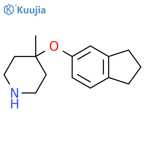 4-(2,3-dihydro-1H-inden-5-yloxy)-4-methylpiperidine structure