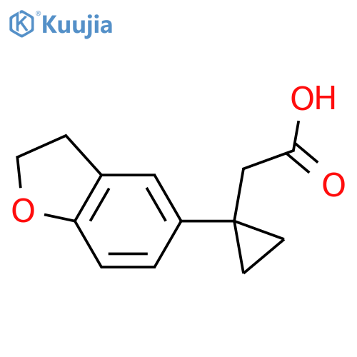 2-1-(2,3-dihydro-1-benzofuran-5-yl)cyclopropylacetic acid structure