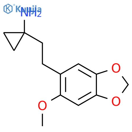 1-2-(6-methoxy-1,3-dioxaindan-5-yl)ethylcyclopropan-1-amine structure