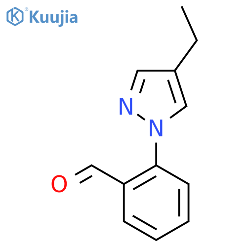 2-(4-ethyl-1H-pyrazol-1-yl)benzaldehyde structure