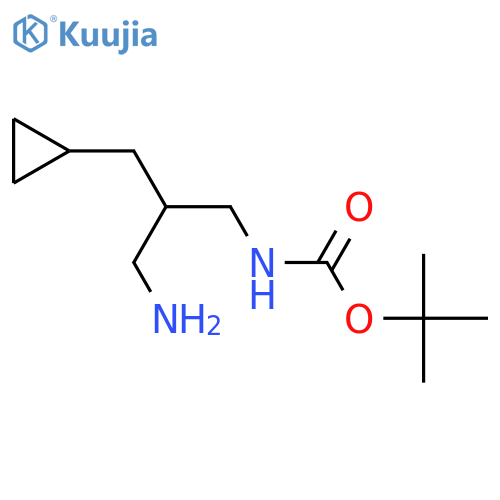 tert-butyl N-3-amino-2-(cyclopropylmethyl)propylcarbamate structure