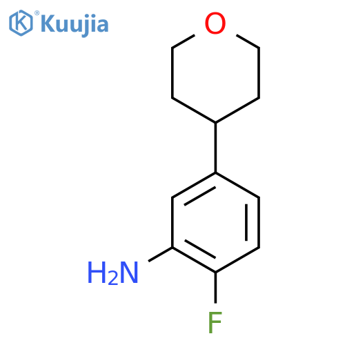 2-Fluoro-5-(oxan-4-yl)aniline structure