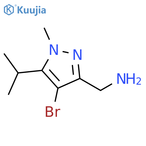 1H-Pyrazole-3-methanamine, 4-bromo-1-methyl-5-(1-methylethyl)- structure