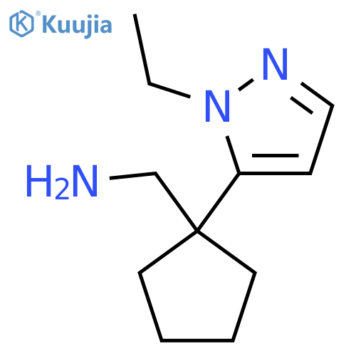[1-(1-ethyl-1H-pyrazol-5-yl)cyclopentyl]methanamine structure