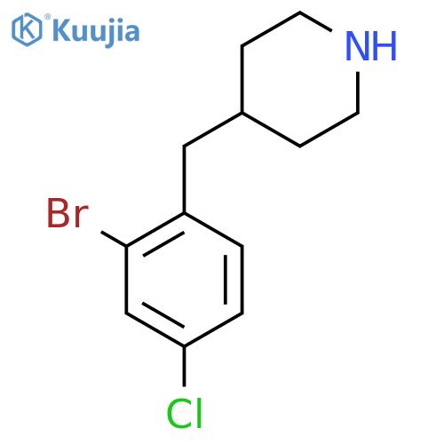 4-[(2-Bromo-4-chlorophenyl)methyl]piperidine structure