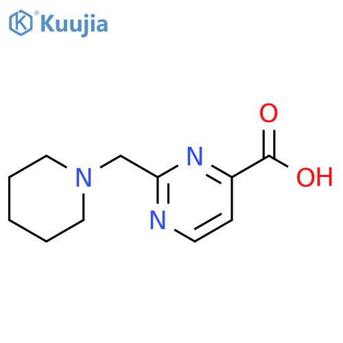 4-Pyrimidinecarboxylic acid, 2-(1-piperidinylmethyl)- structure