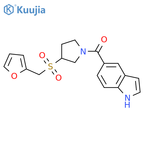 5-{3-[(furan-2-yl)methanesulfonyl]pyrrolidine-1-carbonyl}-1H-indole structure