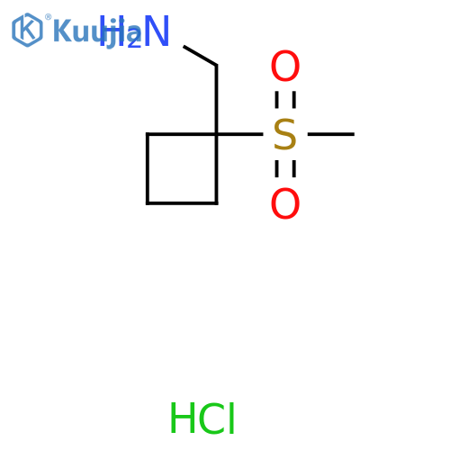 1-(1-methanesulfonylcyclobutyl)methanamine hydrochloride structure