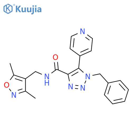 1-benzyl-N-[(3,5-dimethyl-1,2-oxazol-4-yl)methyl]-5-(pyridin-4-yl)-1H-1,2,3-triazole-4-carboxamide structure