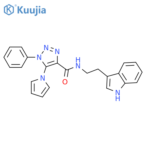 N-[2-(1H-indol-3-yl)ethyl]-1-phenyl-5-(1H-pyrrol-1-yl)-1H-1,2,3-triazole-4-carboxamide structure