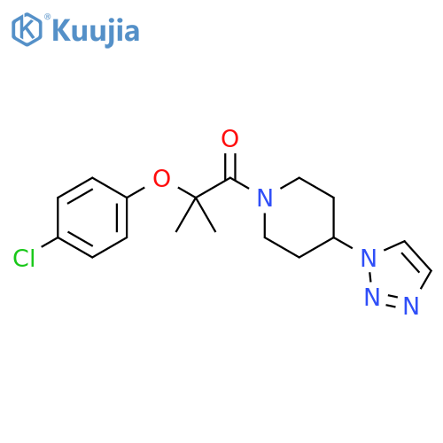 1-Propanone, 2-(4-chlorophenoxy)-2-methyl-1-[4-(1H-1,2,3-triazol-1-yl)-1-piperidinyl]- structure