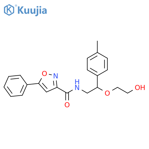 N-[2-(2-hydroxyethoxy)-2-(4-methylphenyl)ethyl]-5-phenyl-1,2-oxazole-3-carboxamide structure