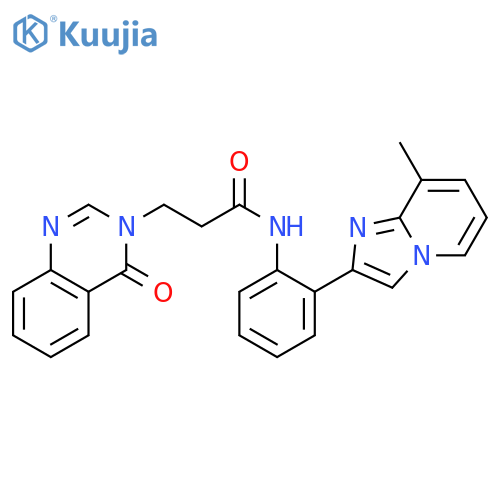 N-[2-(8-methylimidazo[1,2-a]pyridin-2-yl)phenyl]-3-(4-oxoquinazolin-3-yl)propanamide structure
