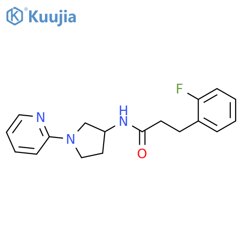 3-(2-fluorophenyl)-N-(1-pyridin-2-ylpyrrolidin-3-yl)propanamide structure