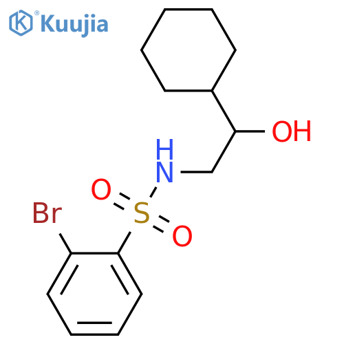 2-bromo-N-(2-cyclohexyl-2-hydroxyethyl)benzene-1-sulfonamide structure