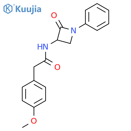 2-(4-methoxyphenyl)-N-(2-oxo-1-phenylazetidin-3-yl)acetamide structure