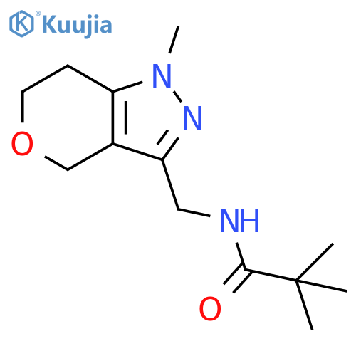 2,2-dimethyl-N-({1-methyl-1H,4H,6H,7H-pyrano[4,3-c]pyrazol-3-yl}methyl)propanamide structure
