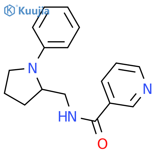 N-[(1-phenylpyrrolidin-2-yl)methyl]pyridine-3-carboxamide structure