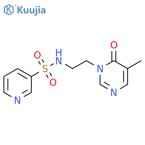 N-[2-(5-methyl-6-oxo-1,6-dihydropyrimidin-1-yl)ethyl]pyridine-3-sulfonamide structure